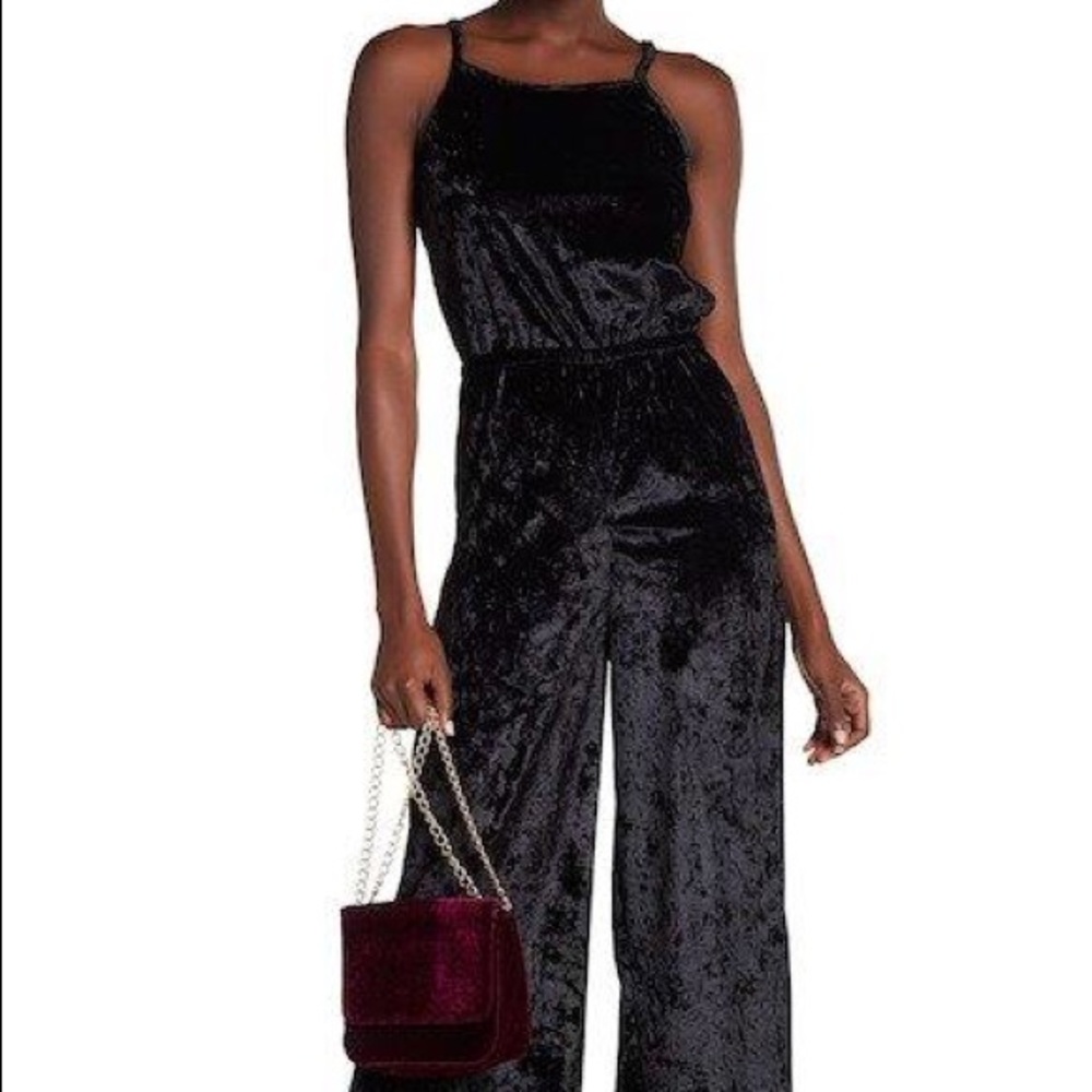 NWT Angie Crushed Velvet Jumpsuit